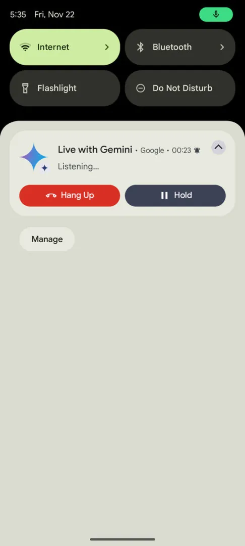 谷歌简化了与Gemini Live对话的暂停、恢复和结束方式