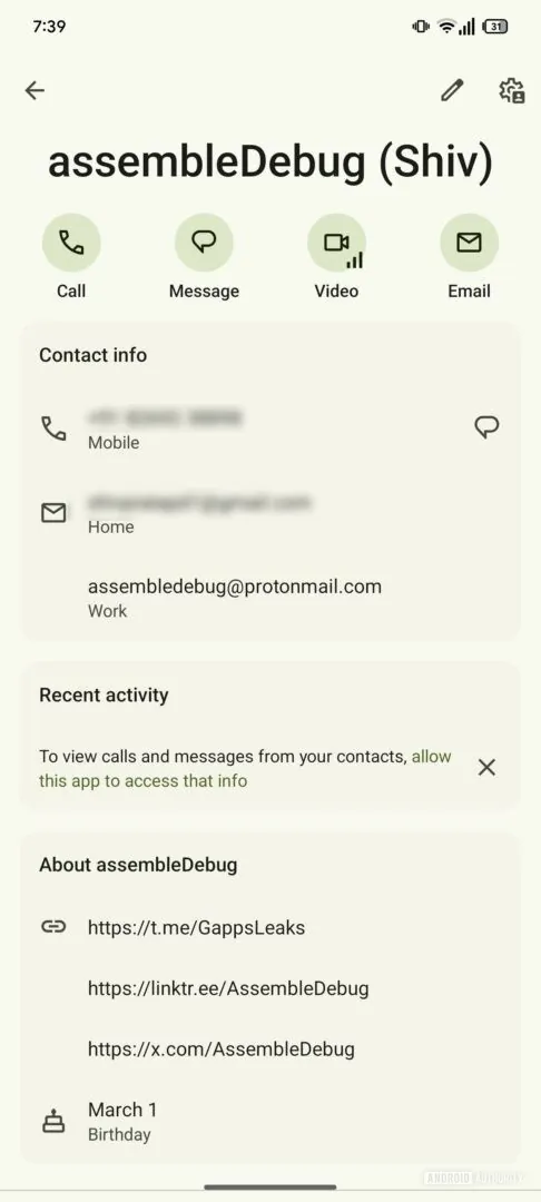 Google 通讯录让你更容易查看上次联系某人的时间（APK 拆解）