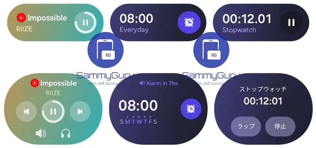 One UI 8 Watch 正在探索半尺寸图块，以下是它们的外观展示