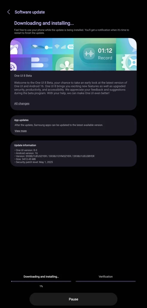 最新消息：One UI 8 测试版开始推送至 Galaxy S25 系列