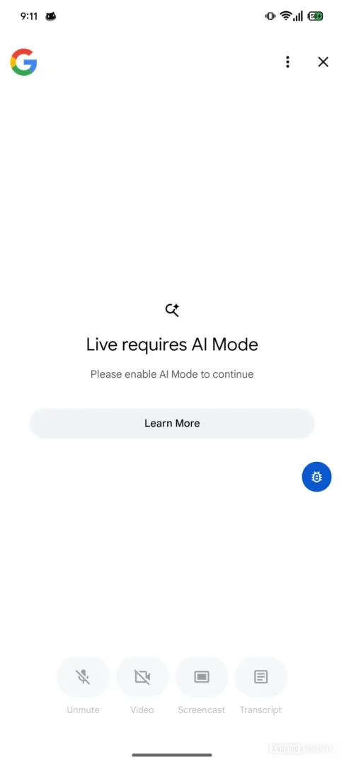 这是你首次看到 Google AI 模式下的 Live 功能（APK 拆解）