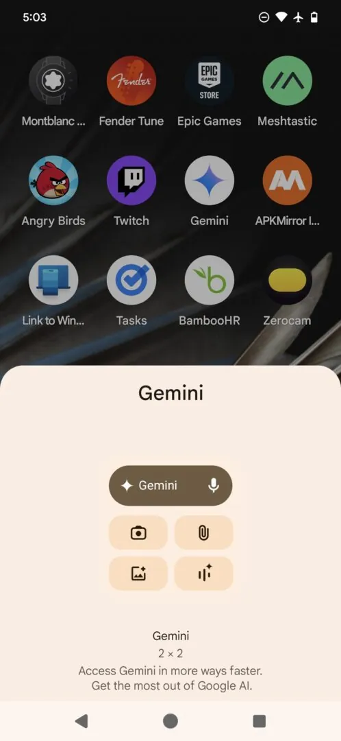 Gemini 正在获得专属的 Android 小部件