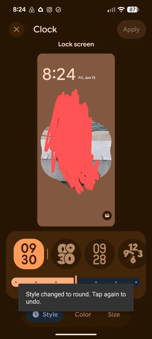 Android 16 QPR1 beta 2 拥有一项隐藏的锁屏时钟自定义选项。