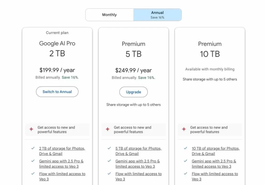 你最喜欢的 Google AI 功能现在推出了更实惠的年费价格