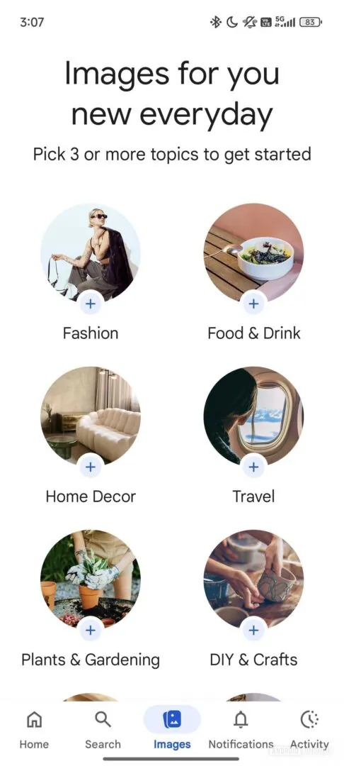 Google 应用现在已成为你类似 Pinterest 的个性化图片信息流的家园