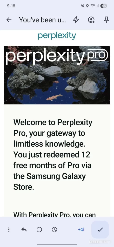 三星免费赠送一年的 Perplexity Pro 会员资格
