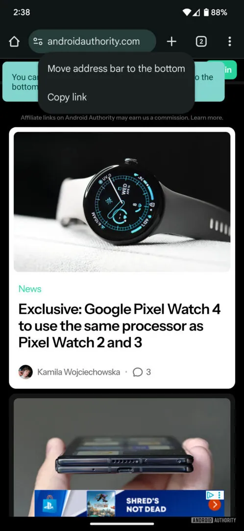 Android 版 Chrome 用户现在可以选择将地址栏放在屏幕的哪一端