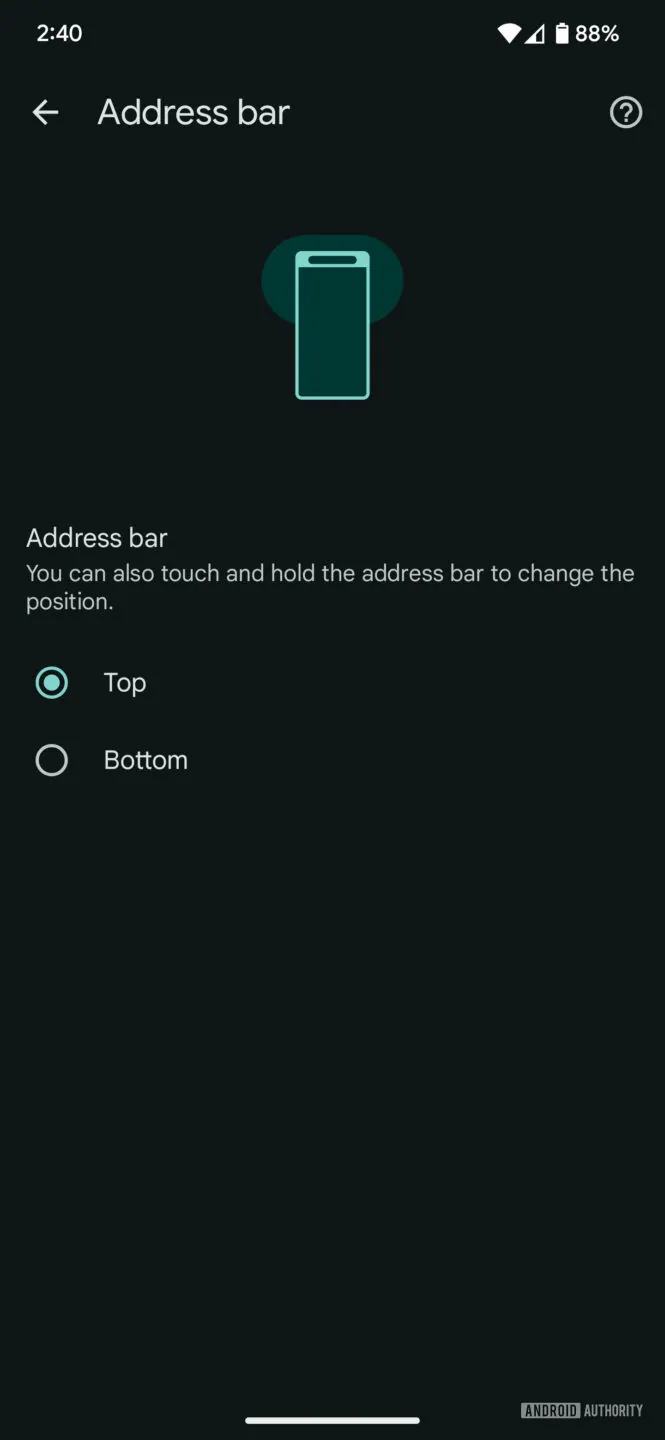 Android 版 Chrome 用户现在可以选择将地址栏放在屏幕的哪一端