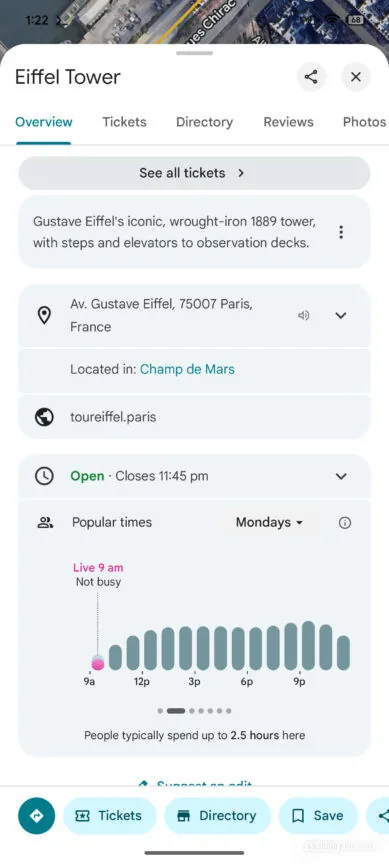 Google 地图正在推出地点详情页的新界面（APK 拆解）