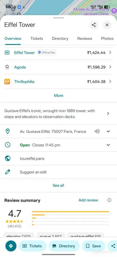 Google 地图正在推出地点详情页的新界面（APK 拆解）