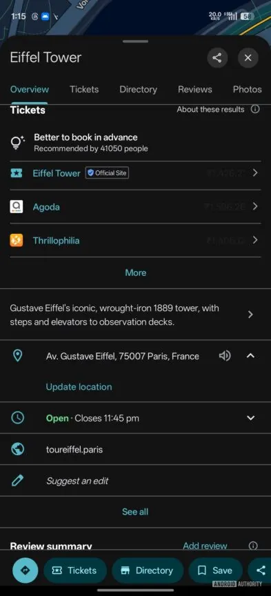 Google 地图正在推出地点详情页的新界面（APK 拆解）