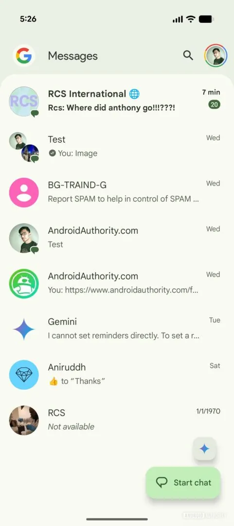 谷歌或将从 Messages 应用中移除其标志性的 “G” 图标（APK 拆解）