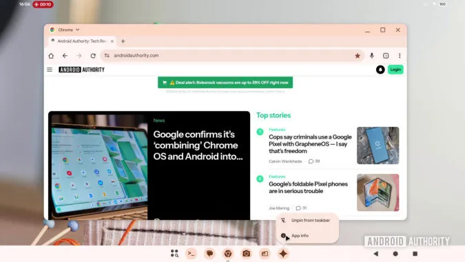 Android 桌面模式新增实用快捷键，可将你喜爱的应用固定到任务栏