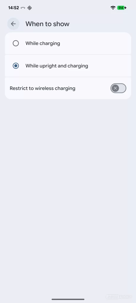 Android 首个 Canary 版本新增了为支持 Qi2 手机打造的屏幕保护程序功能