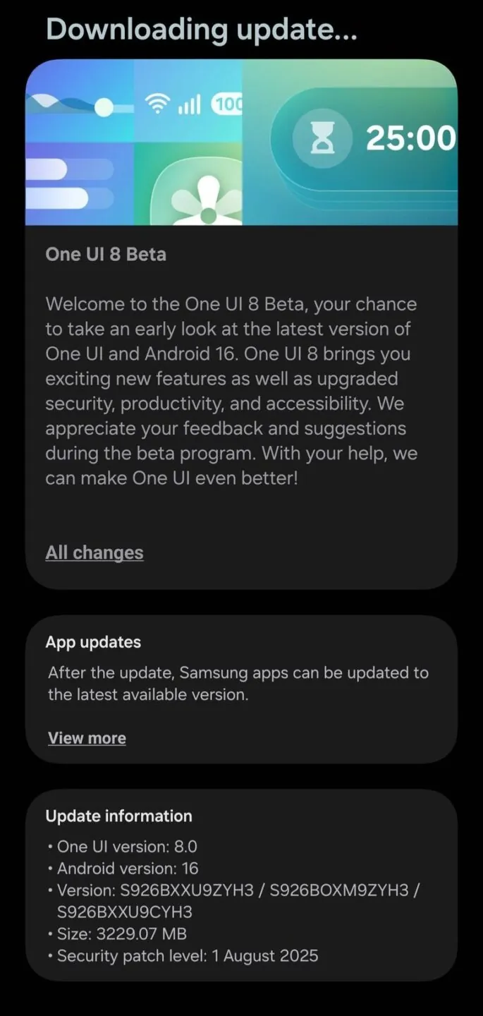 One UI 8 测试版开始向 Galaxy S24 系列、Z Fold 6 和 Flip 6 推送