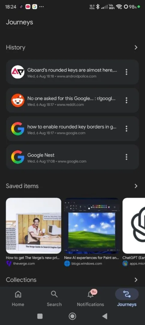 “活动”？“旅程”？“资料库”？谷歌就是停不下来，不断为这个历史视图改名（APK 拆解）