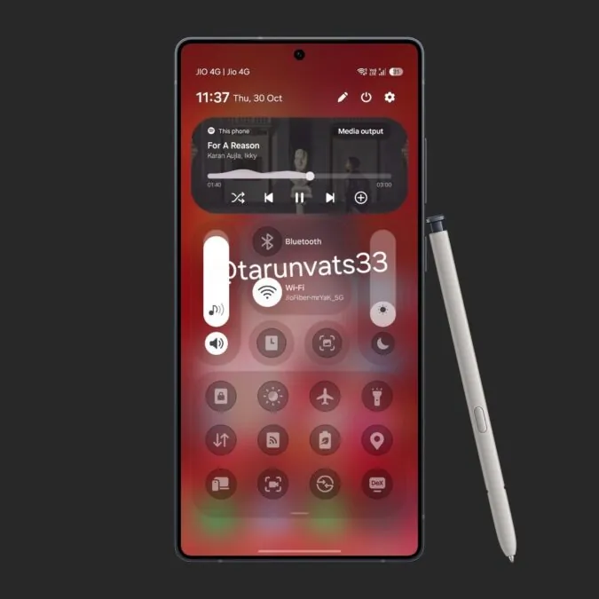 三星 One UI 8.5 更新带来更清晰、更具玻璃质感的快速设置界面