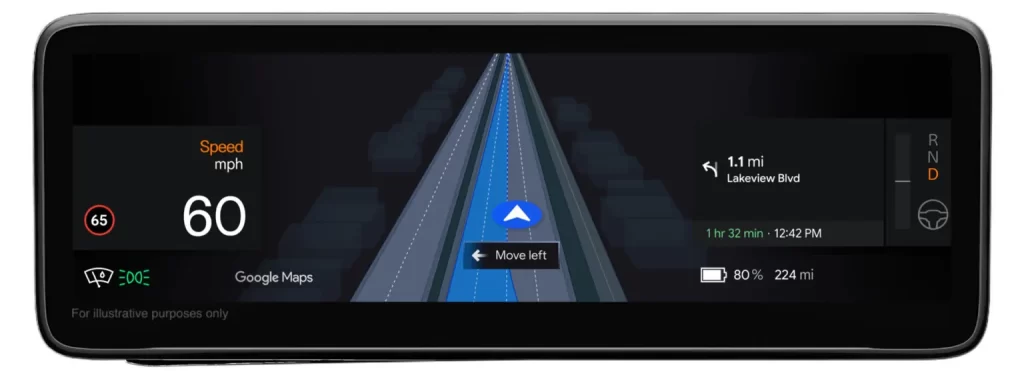 车载 Google 地图将“识别”你所在车道，为你提供更精准导航