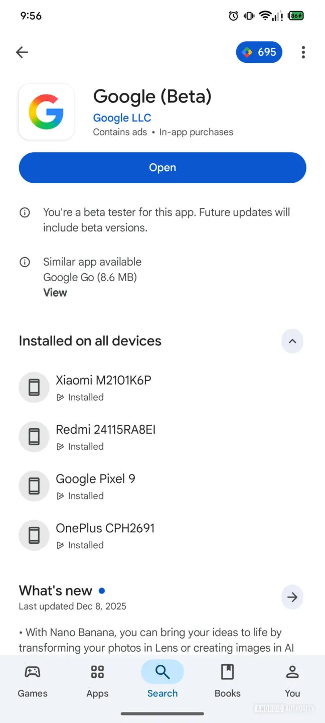 谷歌对卸载系统应用更新的方式进行了一个烦人的改动