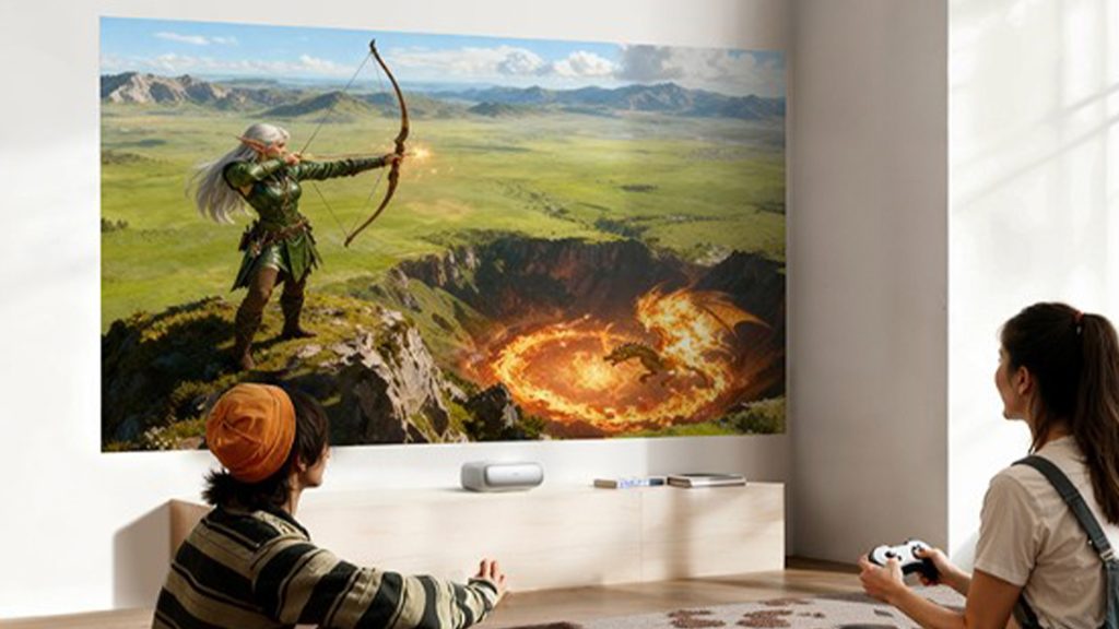 来认识一下 JMGO 最新推出的超短焦激光投影仪——小巧迷人，令人心动