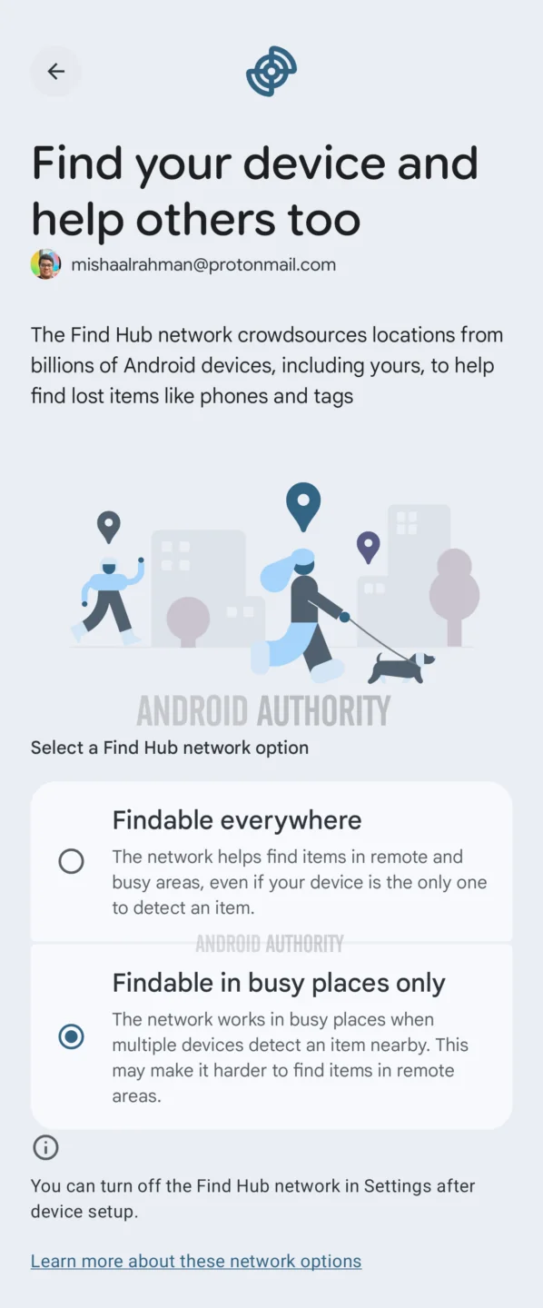 随着 Google 将其纳入 Android 设置流程，Find Hub 得到新推动