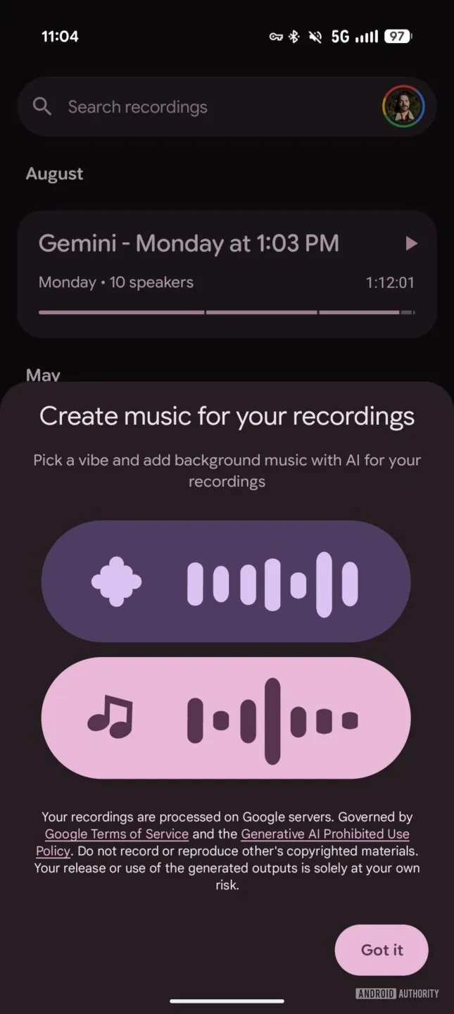 你的 Pixel 9 现在也可以在 Google Recorder 中添加音乐